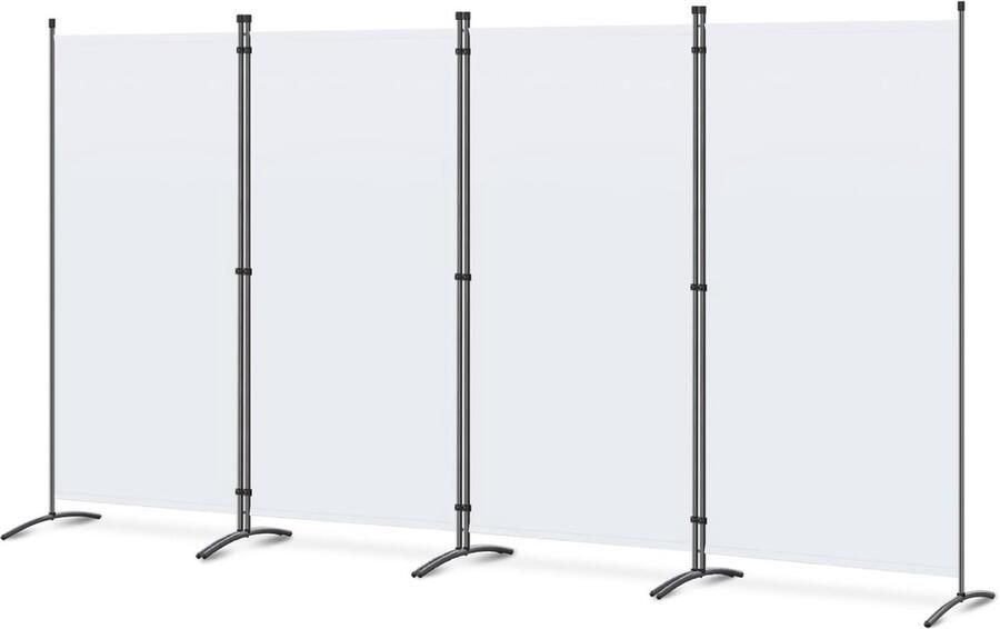 Opvouwbare Scheidingswand 4 Panelen Flexibele Ruimteverdeler voor Kantoor Balkon en Tuin 324 x 169 cm