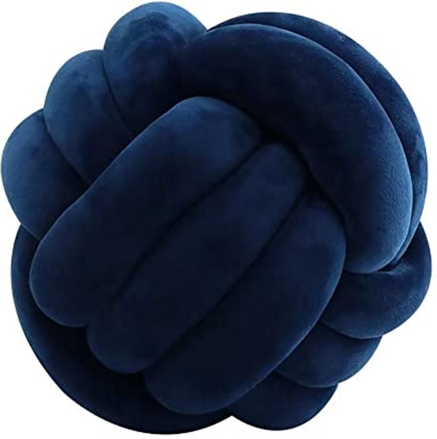 Decoratief Rond Knoopkussen voor de Bank Blauw 20 cm