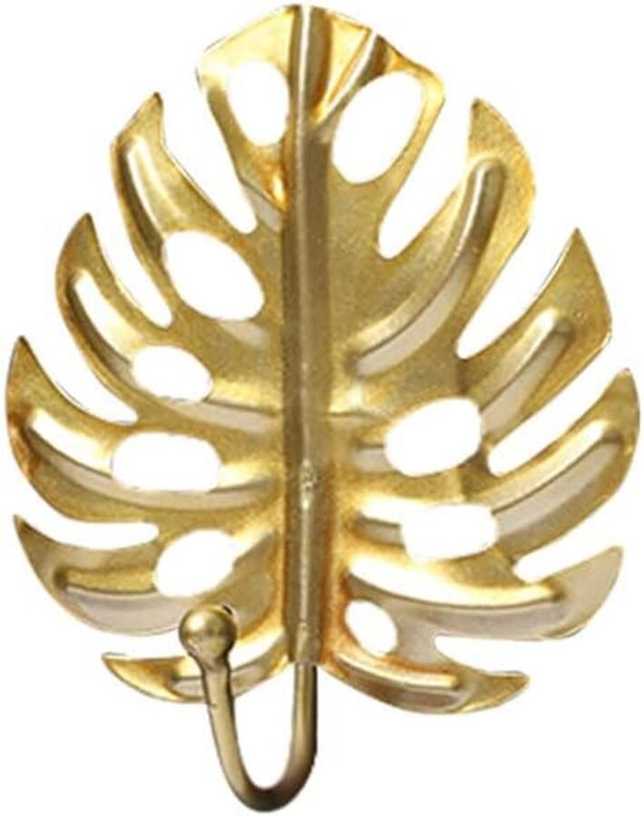 Decoratieve bladvormige wandhaken Metalen haken zonder boren Vintage kapstokken Gouden haken voor het ophangen van handdoeken of sleutels