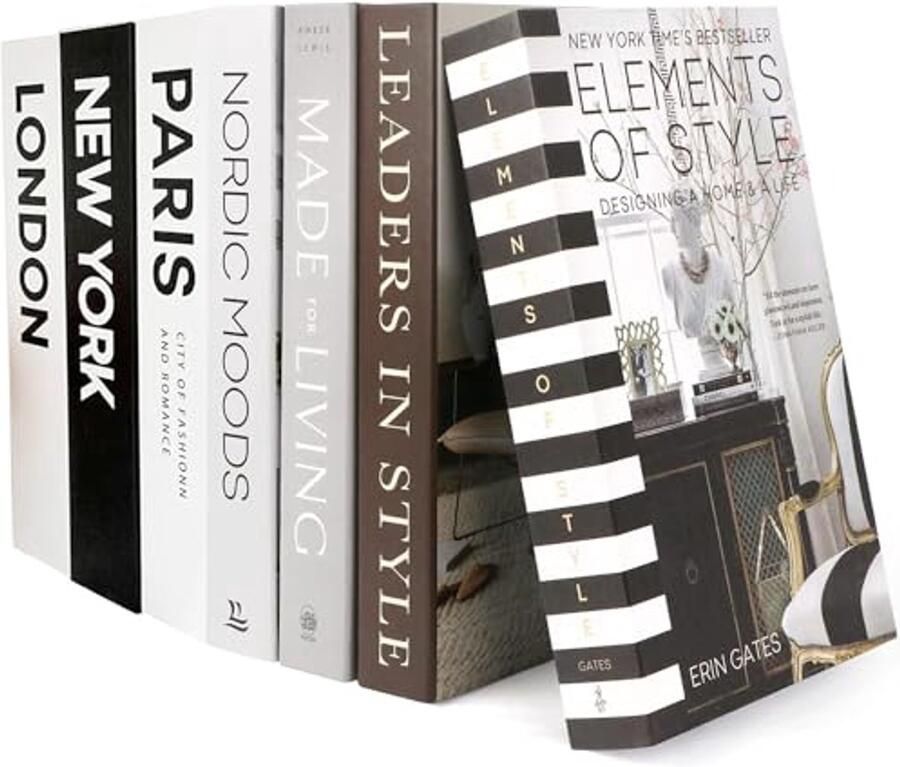 Decoratieve Boeken Set van 7 voor Thuisdecoratie Zwart-Witte Aesthetic Display Boeken voor Koffietafels en Kantoren