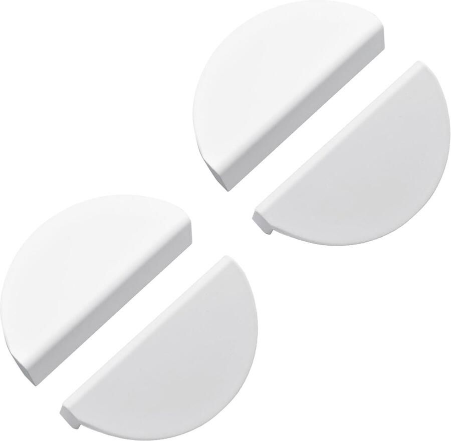 Decoratieve Deurknoppen Halve Maan Handgrepen 4 Stuks Wit Aluminium