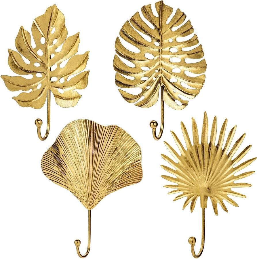 Decoratieve Garderobehaken Vintage Wandhaken 4 stuks Goud