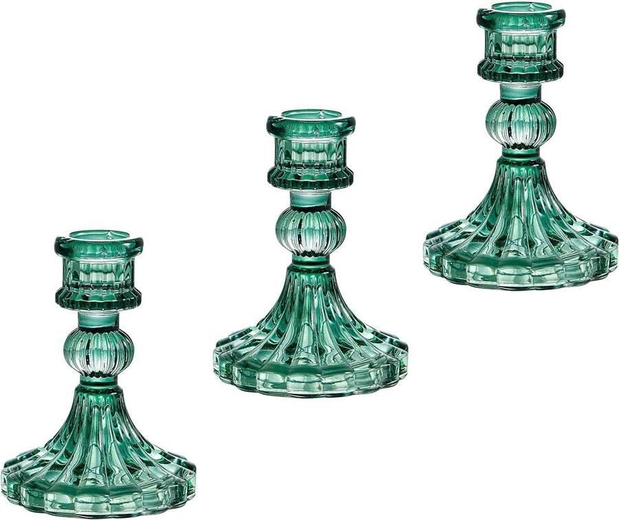 Decoratieve glazen kandelaars set van 3 formele evenementen bruiloft herfst vakantie tafel middenstuk decoratie