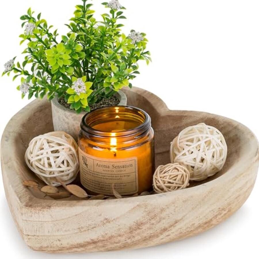 Decoratieve Houten Deegkom voor Potpourri en Tafel Middenstuk 20cm