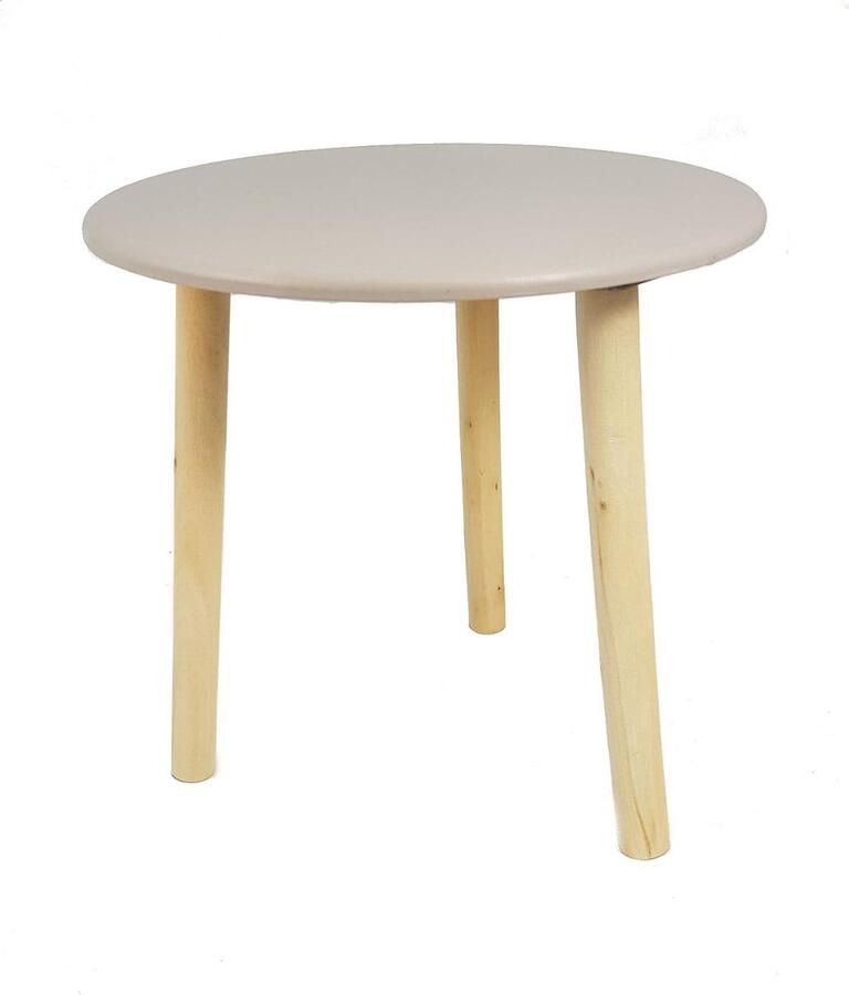 Decoratieve houten tafel bijzettafel 1 stuk taupe 30 x 30 cm