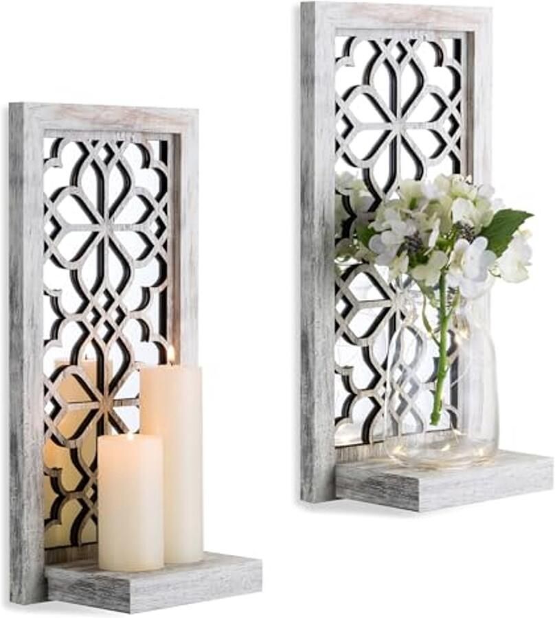 Decoratieve Houten Wandplanken voor Kaarsen Zwevende Planken voor Wanddecoratie