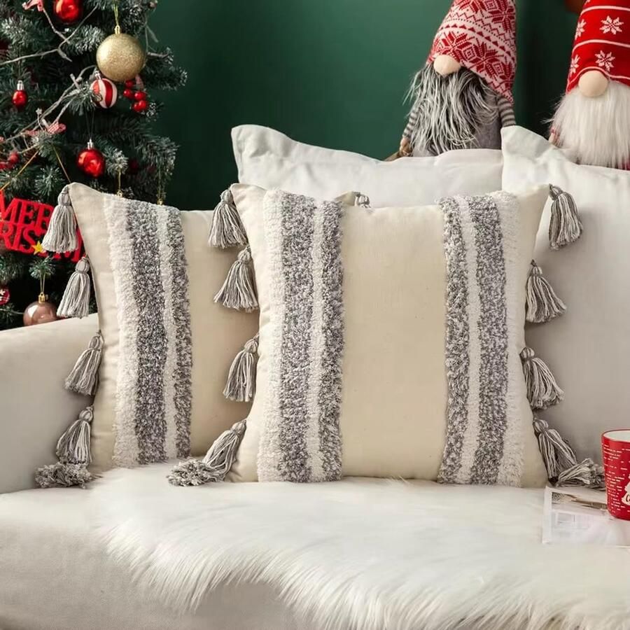 Decoratieve kussenhoezen getuft boho 45x45 cm Ideaal voor banken bedden en stoelen