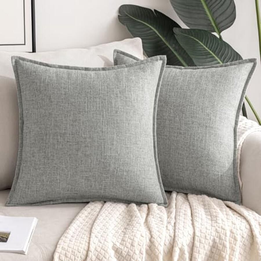 Decoratieve Kussenhoezen voor Bank en Slaapkamer 2 Stuks 30 x 50 cm Lichtgrijs