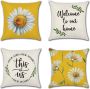 Decoratieve kussensloop ademend kussenhoes kleurrijk decoratief kussen sofakussen overtrek auto thuis bed kantoor café tuin outdoor 45 x 45 cm set van 4 (bonte bloemen 45 x 45 cm) - Thumbnail 1