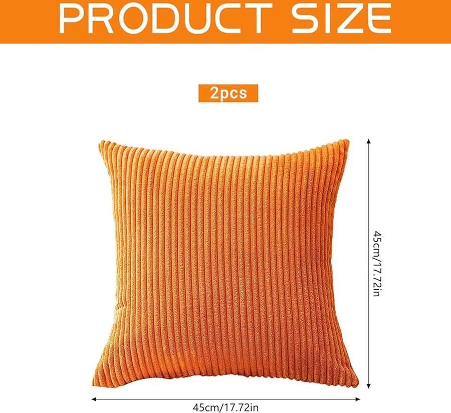 Decoratieve kussensloop van corduroy set van 2 zacht polyester