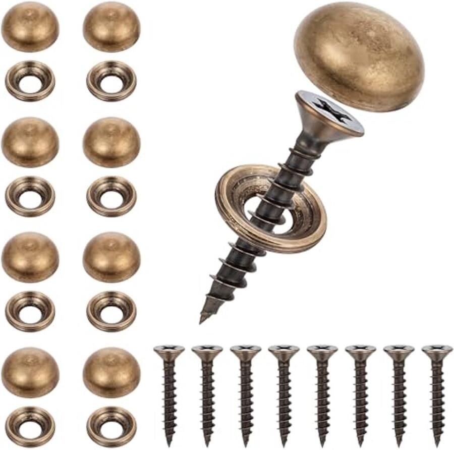 Decoratieve messing schroeven met doppen voor handgemaakte meubels 8 stuks