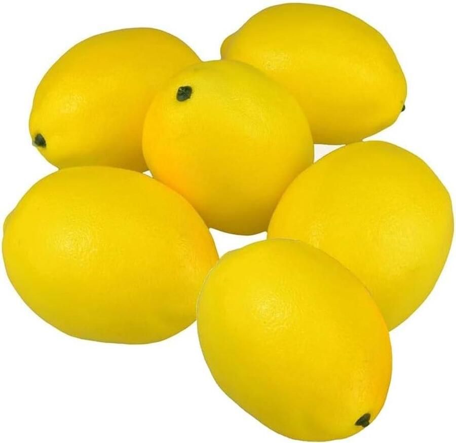 Decoratieve Nep Citroenen Set van 6 stuks voor Tafel Centerpieces en Zomerse Feestdecoratie