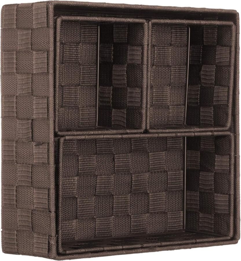 Decoratieve opbergdoos rotan rieten look set van 4 bruin