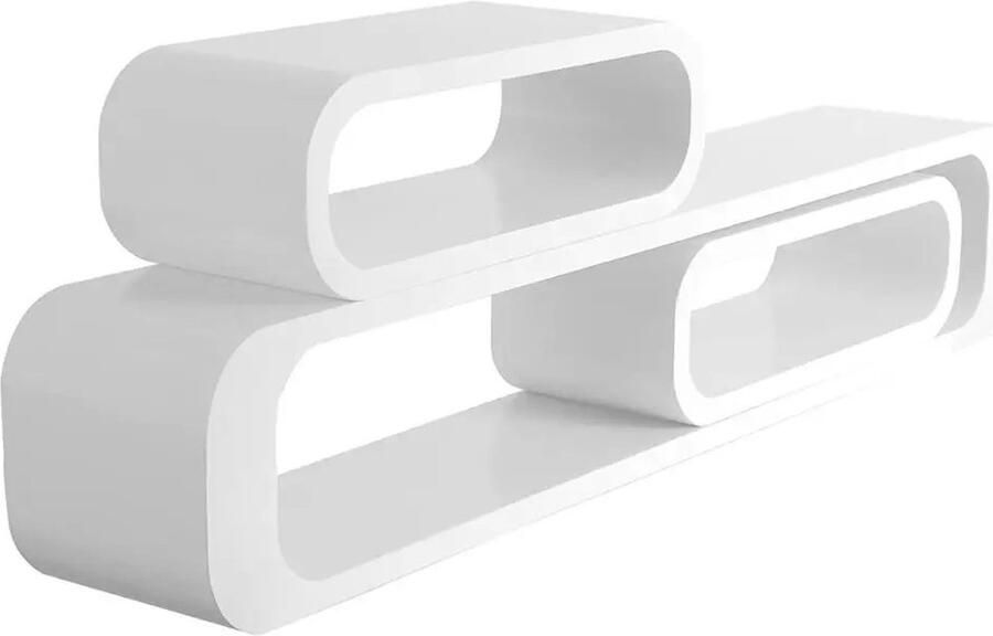 Decoratieve Planken Wandrek Drijvende Planken Wanddecoratie Home Decor 3 stuks Wit