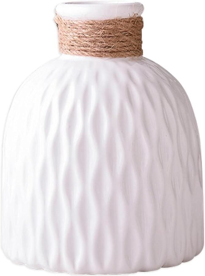 Decoratieve plastic vaas voor bloemen op plank geschikt voor pampasgras tafel bureau en meer