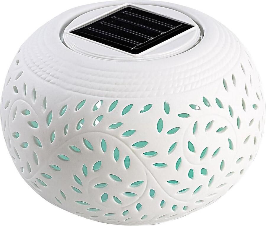 Decoratieve porseleinen tafellamp op zonne-energie met kleurwisselaar en witte led- solar lamp voor buiten