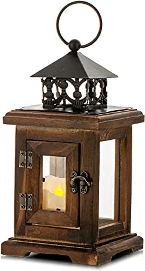 Decoratieve Rustieke Houten Lantaarn voor Binnen en Buiten Vintage Kaarsenhouder voor Tafels en Feestelijke Decoratie
