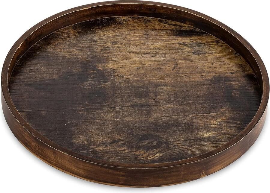 Decoratieve salontafel dienblad Houten dienblad Geschikt voor woonkamer 1 stuk Bruin Hout 30 cm