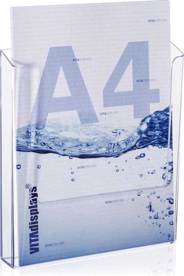 Wandbrochurehouder transparante flyerhouder voor wandmontage wandbrochurehouder voor DIN A4 brochures brochurehouder als wandhouder voor folders en catalogi 1 stuk