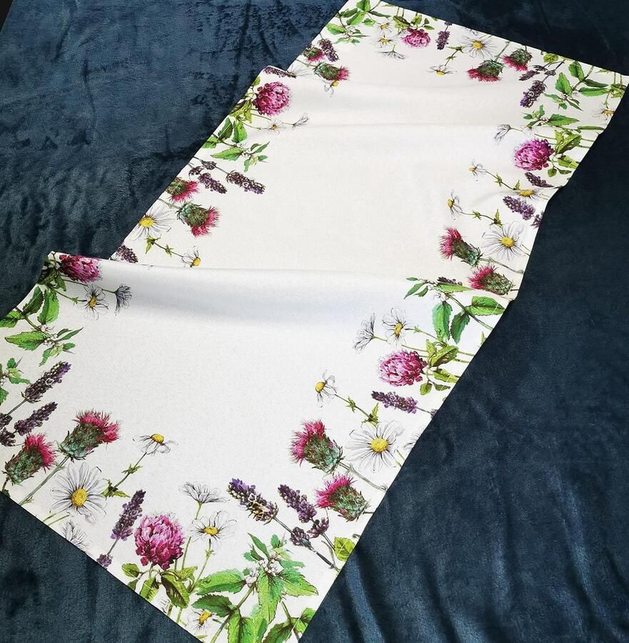 Decoratieve tafelloper lentebloemen 1 stuk 40x90 cm polyester