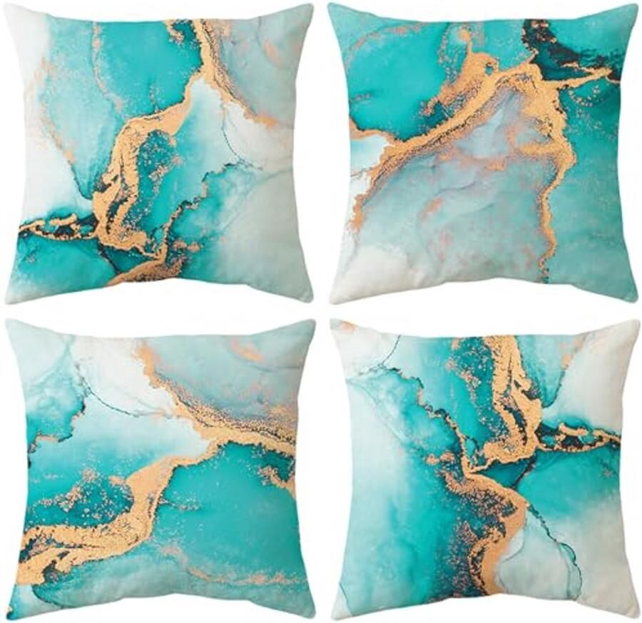 Decoratieve Velvet Kussenhoezen Set van 4 45 x 45 cm voor Bank Slaapkamer Woonkamer en Kantoor