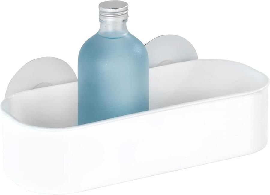 Decoratieve wandplank Opbergruimte voor badkamer 1 stuk Wit Kunststof 27 x 9 5 x 12 cm