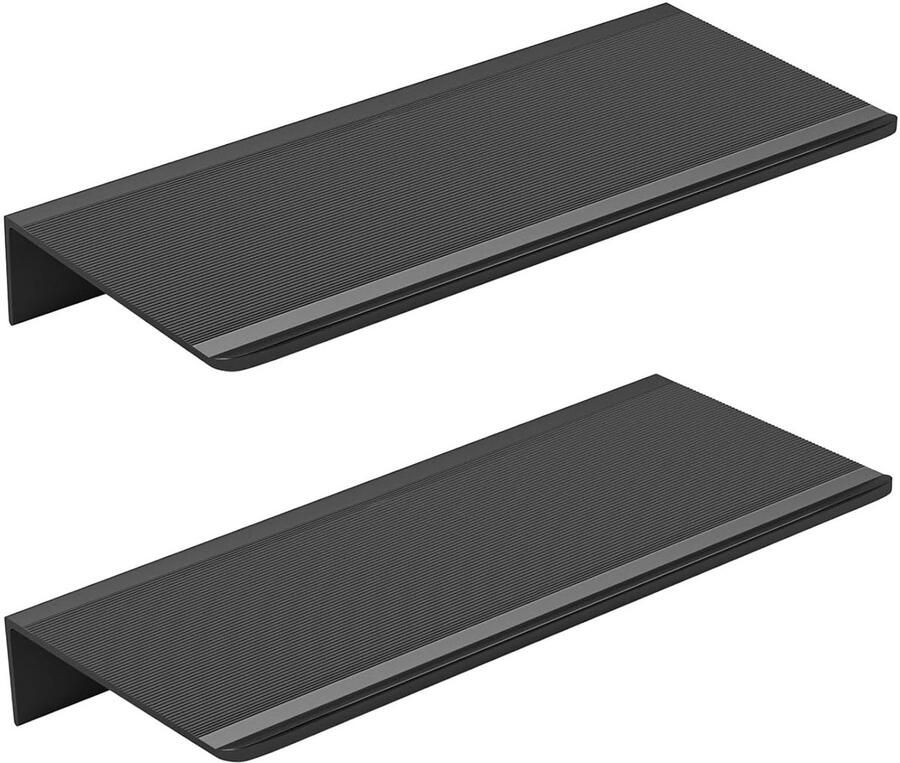 Decoratieve wandplanken minimalistisch set van 2 matzwart aluminium