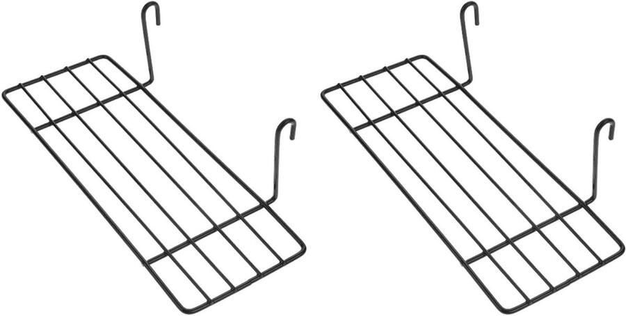 Decoratieve Wandplanken Set Zwart Metalen Wandrek voor Vogeltraining en Wanddecoratie