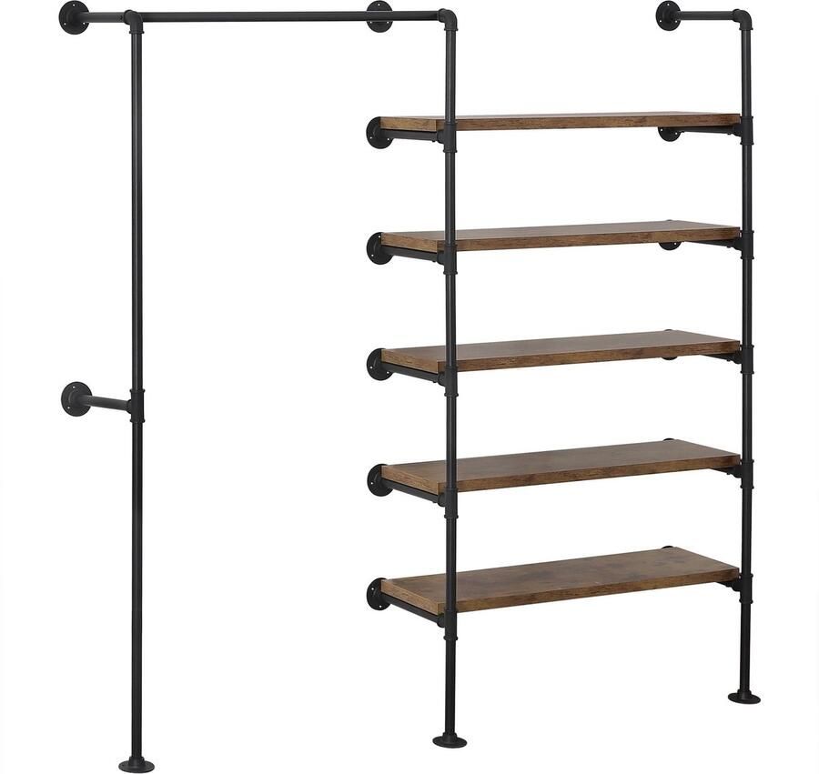 Decotopia Wandrek Kapstok Opbergrek Kledingrek Industrieel 188 cm x 184 cm