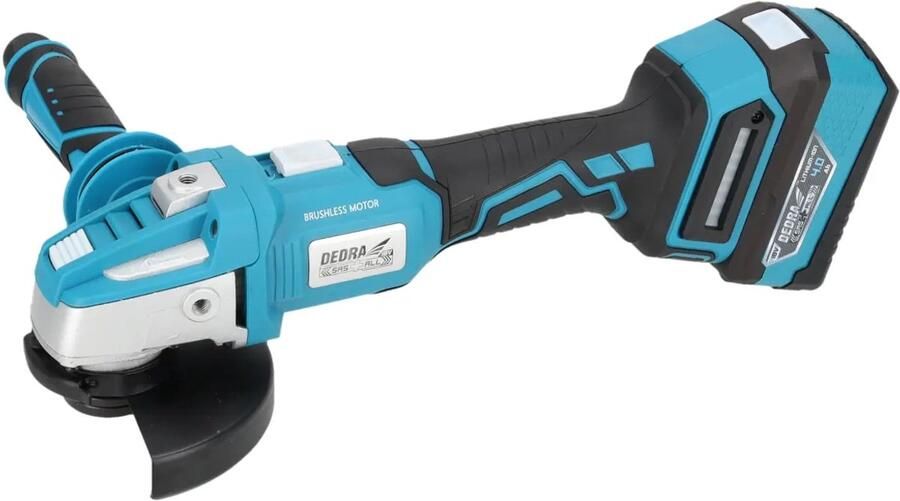DEDRA Draadloze haakse slijpmachine 18V met 2 accu 4Ah en oplader