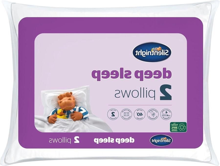 Diepe slaapkussens set van 2 stuks medium ondersteuning comfortabel hollowfiber bed voor- rug- en zijslapers machinewasbaar hypoallergeen in standaardmaat wit buckwheast pillow