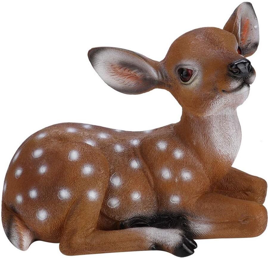 Deer Decoration Exquisite Sika Deer Fawn Figurine for Garden Lawn Pond Bookcase and Table Top Authentic Details and Realistic Finish