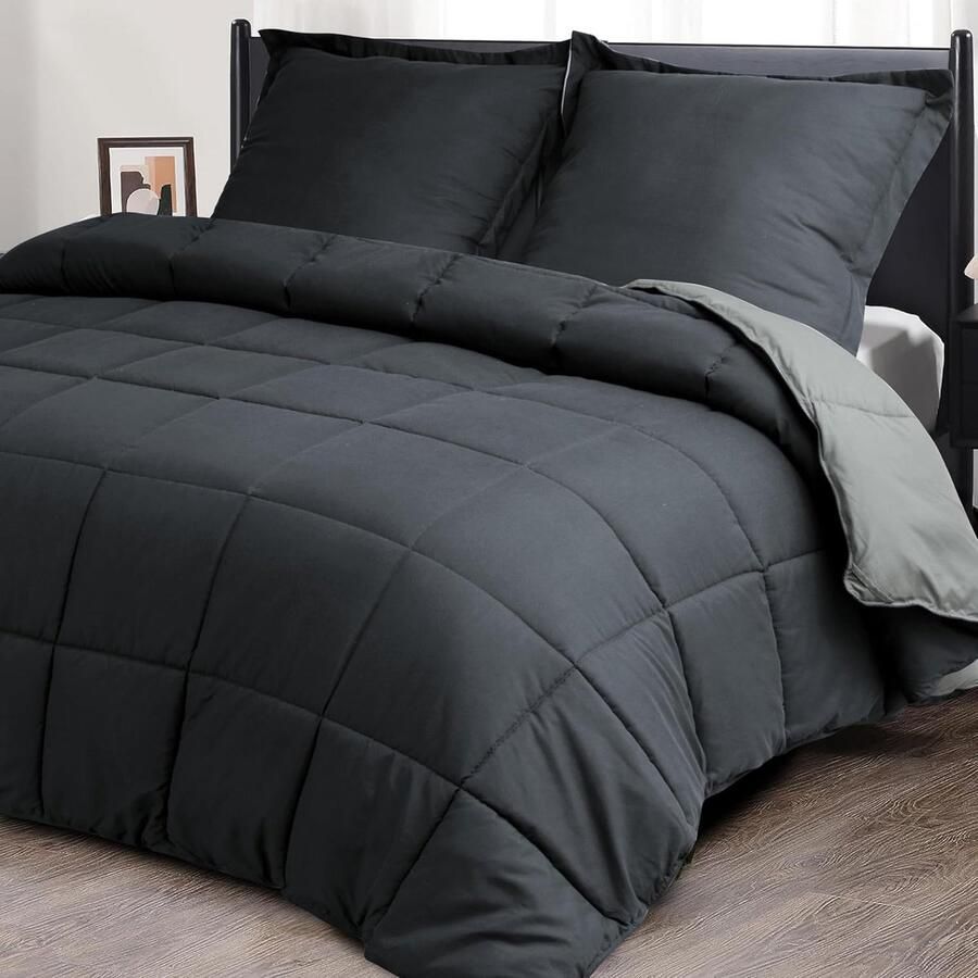 Dekbed 240 x 260 cm voor Tweepersoonsbed Zachte Microvezel Omkeerbaar Oeko-Tex Gecertificeerd 4 Seizoenen