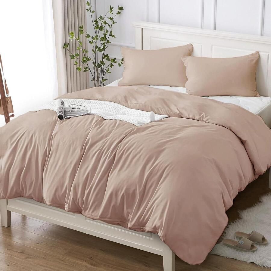 Dekbedovertrek eenpersoonsbed Premium katoen 1 stuk Roze 135 140 x 200 cm