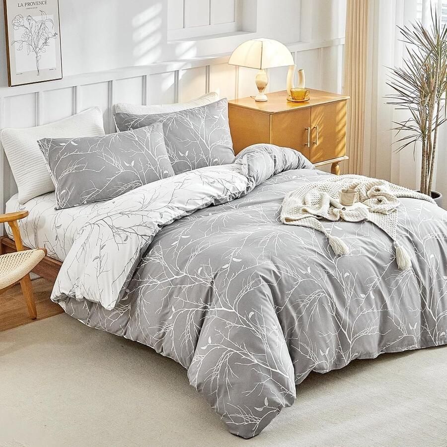 Dekbedovertrek set 4-delig 180 cm bedden microvezel 240 x 260 cm