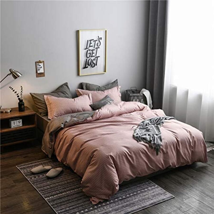 Dekbedovertrek Set 4-delig Microfiber voor Dubbel Bed met Kussenslopen en Plat Laken