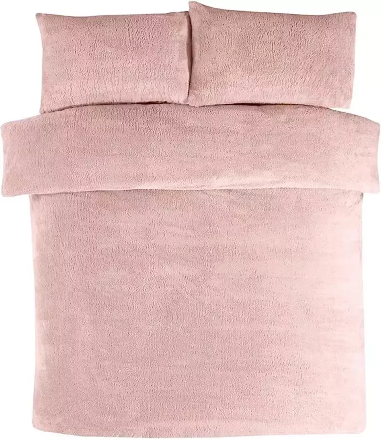 Dekbedovertrek set met kussenslopen warm gezellig superzacht voor eenpersoonsbedden Blush Pink