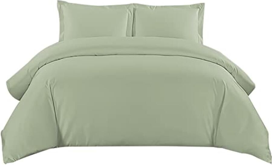 Dekbedovertrekset voor tweepersoonsbed van zacht Egyptisch katoen Ademend en anti-rimpel met kussenslopen 200TC Duck Egg