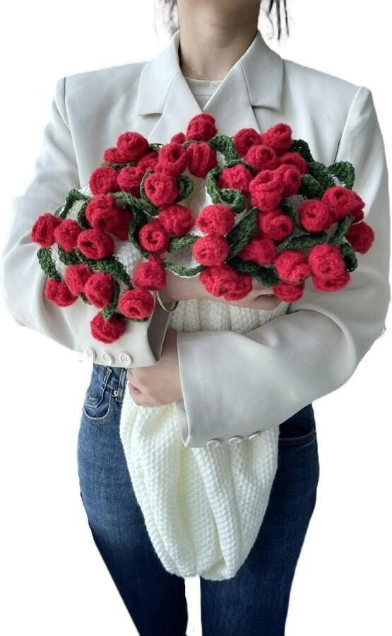 Deken Gehaakt Bloemen Bos bloemen Cadeau Interieur Bank Bed Dekentje Cadeau Rozen Rond Gehaakt Bloemen Deken Cadeau voor haar