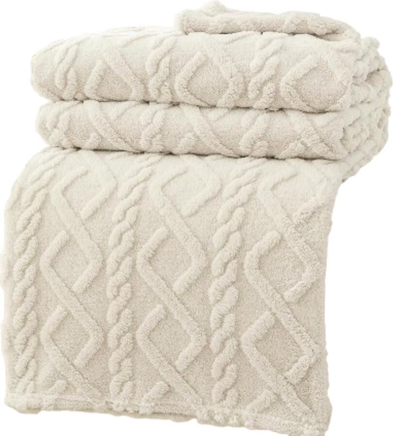 Deken Knuffeldeken Zacht deken -- Zachte bankdeken Bohemian deken Wollen deken 150x200cm Woondeken Bankdeken Zachte en warme bankdeken voor bedden Crèmewit