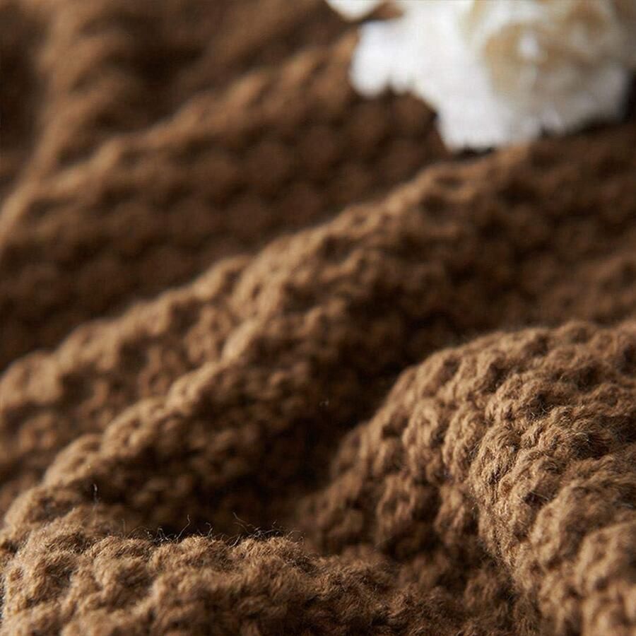 Deken Van Gebreid Plaid Bank Sprei Tafelkleed Sprei Warm Zacht Met Franjes Handgemaakt Voor Strand Picknick Alle Seizoenen