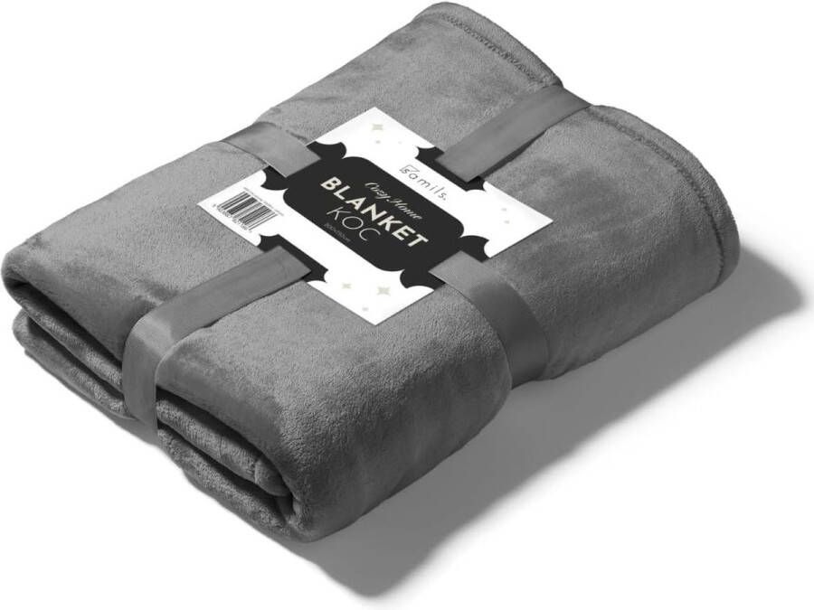 Deken voor bank bed knuffeldeken zachte en warme bankovertrek deken sprei wollig 150 x 200 cm dikke bankdeken woondeken (donkergrijs)