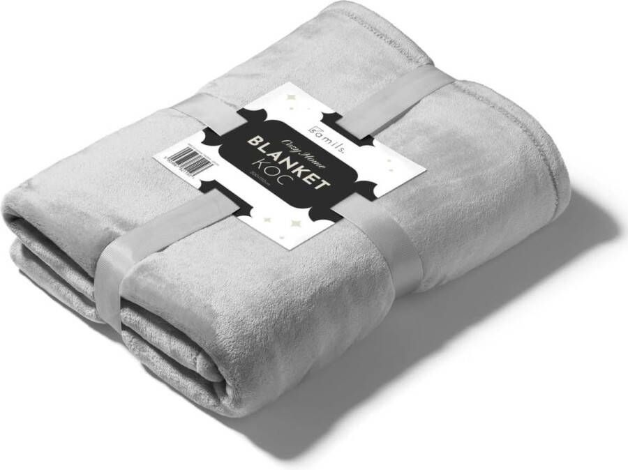 Deken voor bank bed knuffeldeken zachte en warme bankovertrek XL deken sprei pluizige fleecedeken 150 x 200 cm deken dikke bankdeken woondeken lichtgrijs