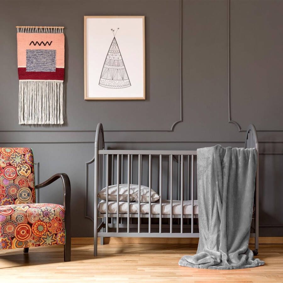 Deken voor bank bed knuffeldeken zachte en warme bankovertrek XL deken sprei pluizige fleecedeken 150 x 200 cm deken dikke bankdeken woondeken lichtgrijs