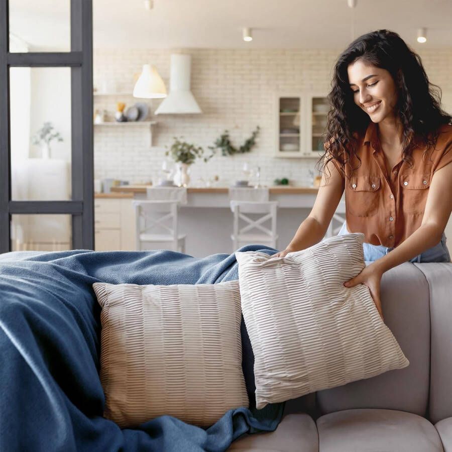 Deken voor bank bed knuffeldeken zachte en warme bankovertrek XL deken sprei pluizige fleecedeken 150 x 200 cm deken dikke bankdeken woondeken marineblauw - Foto 2