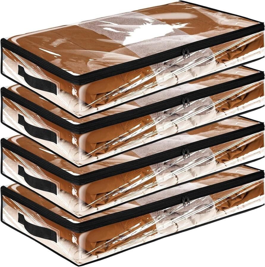 Dekenkist Opbergdozen Doorzichtige-Opbergdozen Onder-Het-Bed Met-Deksels Dekenkist