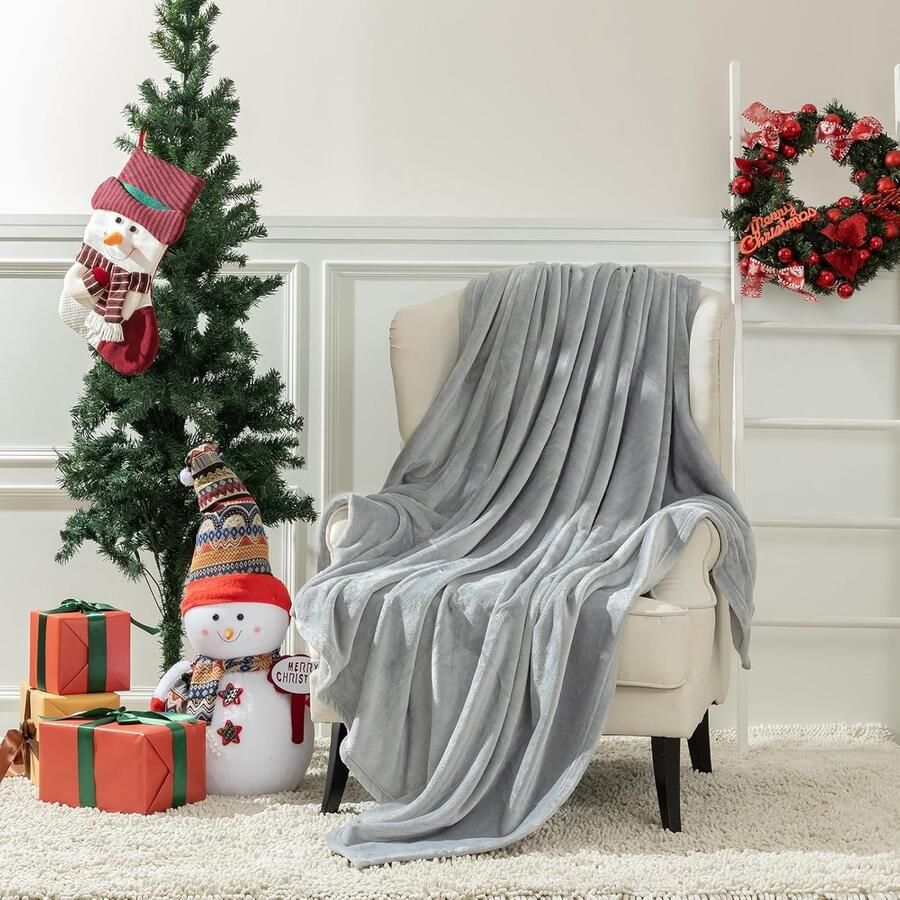 VOTOWN HOME Plaid voor bank fleecedeken 280 g m² bontbankovertrek flanel voor eenpersoonsbed 2 personen zacht en warm 150 x 200 cm donkergrijs