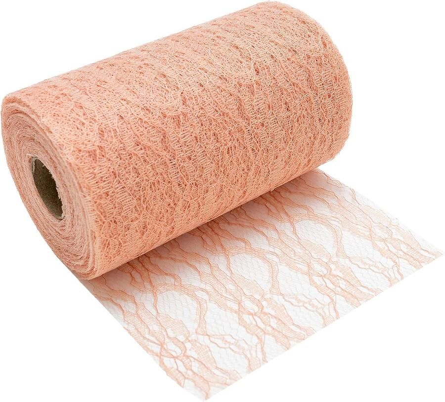 Delicate Tafelloper Kant Vintage Rosé 1 stuk 15 cm x 20 m