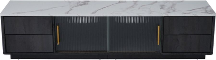 GOTAGEE Deluxe TV-meubel TV-standaard gemarmerd tafelblad Kabelbeheer Grijs