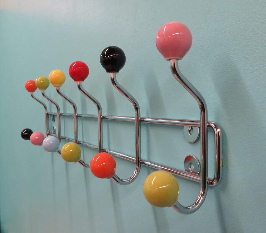 Deluxe wandgemonteerde kapstok 12 haken chroom multi 55 x 6 x 12 cm hook coat rack wall mounted
